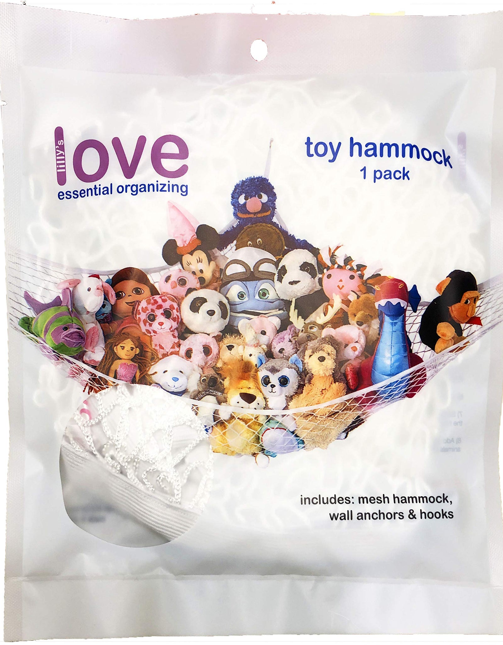 Lilly's Love Stuffed Animal Storage Hammock - Large "STUFFIE Party Hammock" - Organize Stuffed Animals and Children's Toys with this Stuffed Animal Net