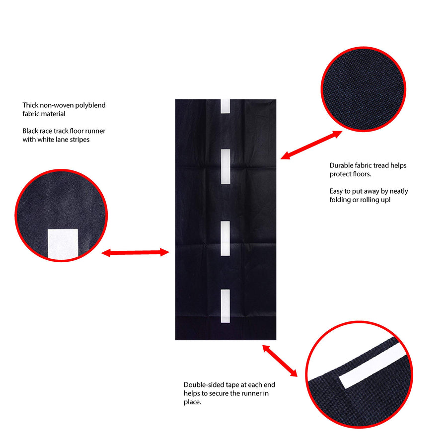 10ft Long Racetrack Floor Running Racer Party Decoration Mat Drag Race Car Road Go Kart Theme Birthday Games (2ft Wide) by Super Z Outlet