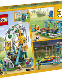 LEGO Creator 3in1 Ferris Wheel 31119 Building Kit with Rebuildable Toy Bumper Cars, Boat Swing and 5 Minifigures; New 2021 (1,002 Pieces)
