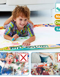 Jasonwell Aqua Magic Doodle Mat - 60 x 40'' XXX-Large Water Drawing Doodling Mat Dinosaur Painting Writing Board Coloring Mat Educational Toy Gift for Kids Toddlers Age 3 4 5 6 7 8 Year Old Girls Boys
