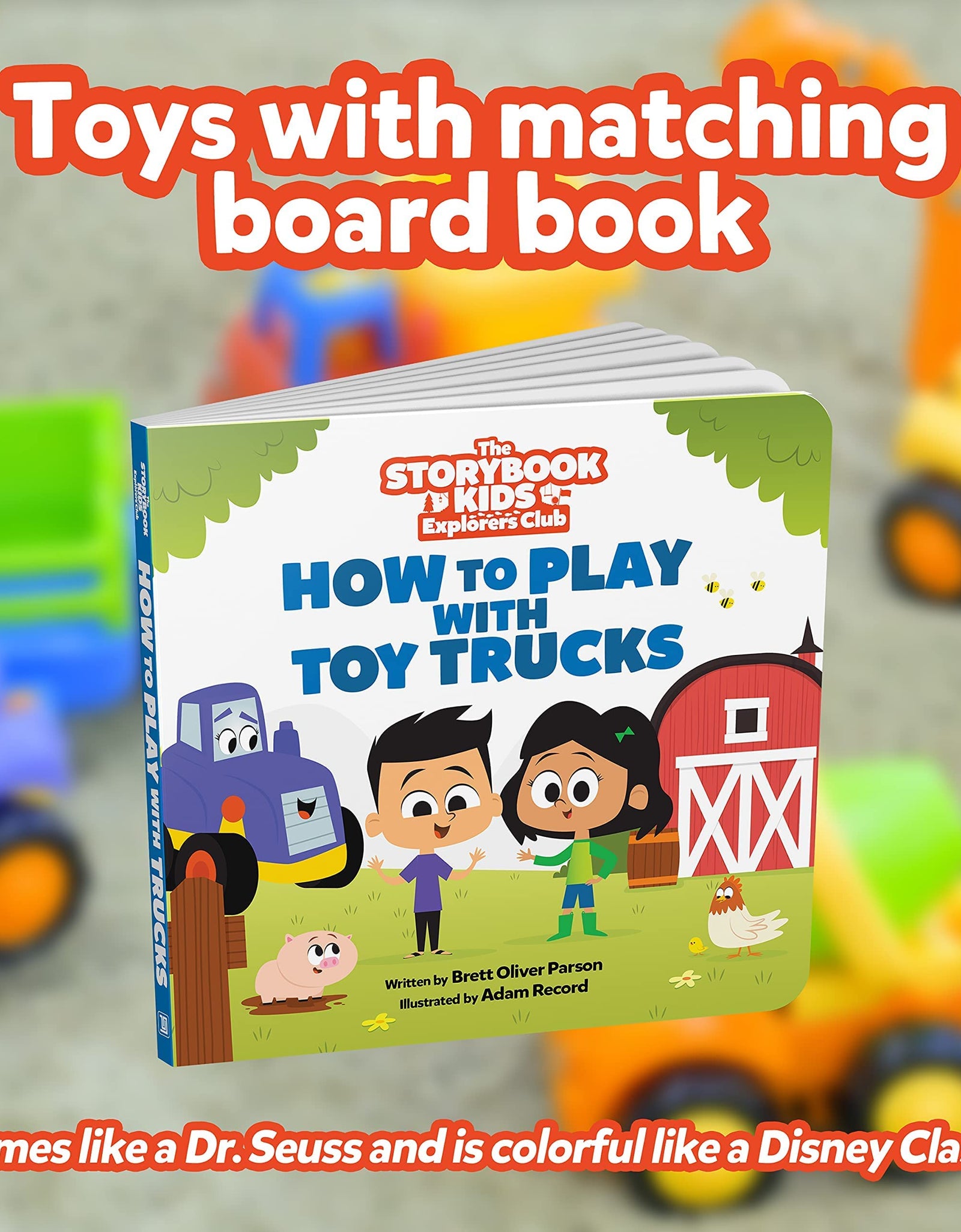 Educational Play Set for Kids Age 1, 2, 3 - Push & Pull Cars for Two Year Olds  - Storybook Toys for 2 Year Old Boy - Toys for 1 Year Old - Toddler Construction Friction Toy Trucks for 2 Yr Old Boys