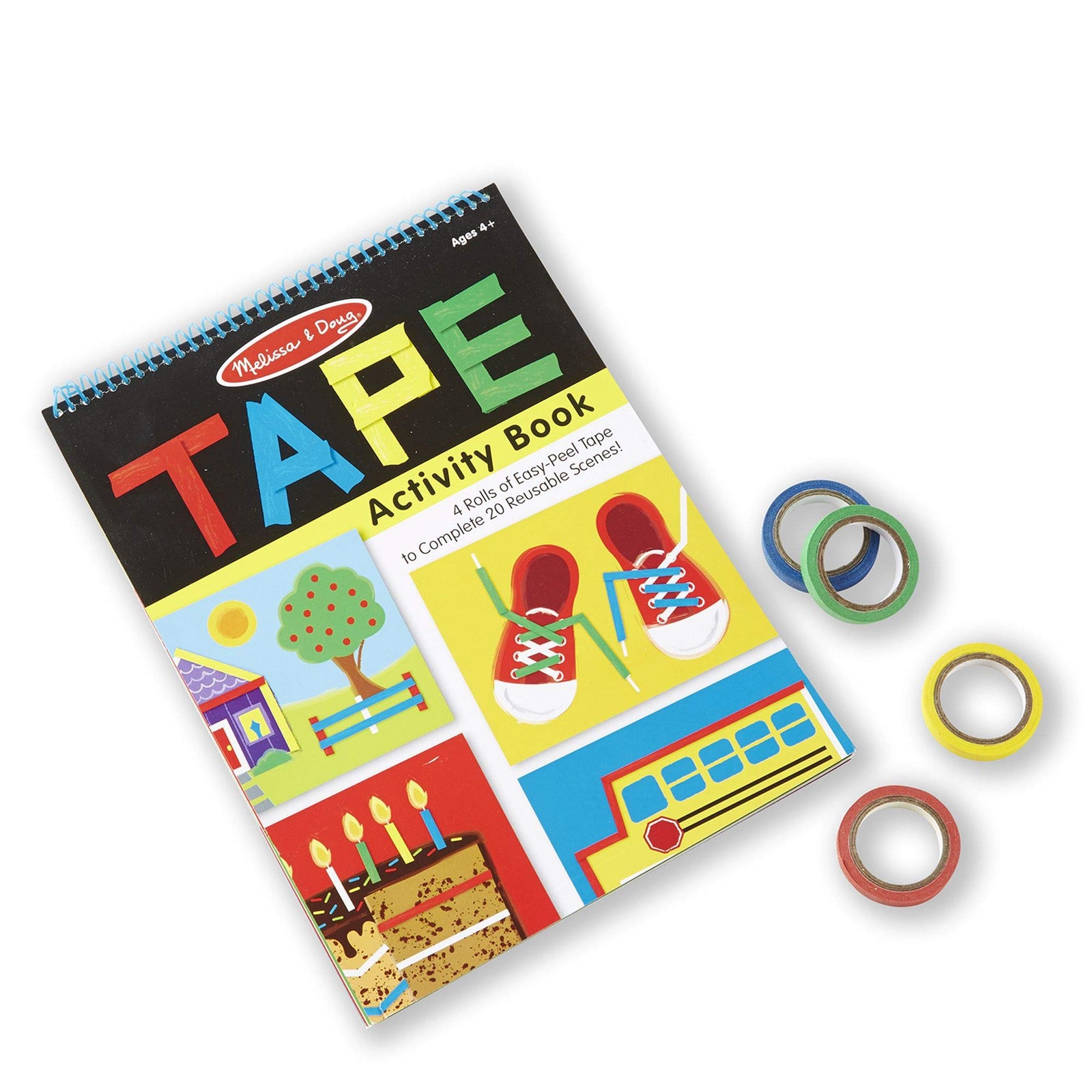 Melissa & Doug Tape Activity Book (Early Learning Skill Builder, 4 Rolls of Easy-Tear Tape, Sturdy Plastic Binding, 20 Pages)