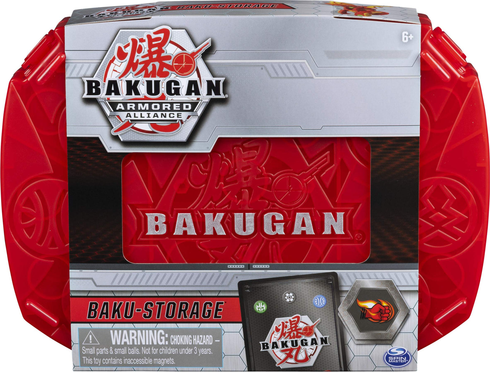 Bakugan, Baku-Storage Case with Dragonoid Collectible Action Figure and Trading Card, Red