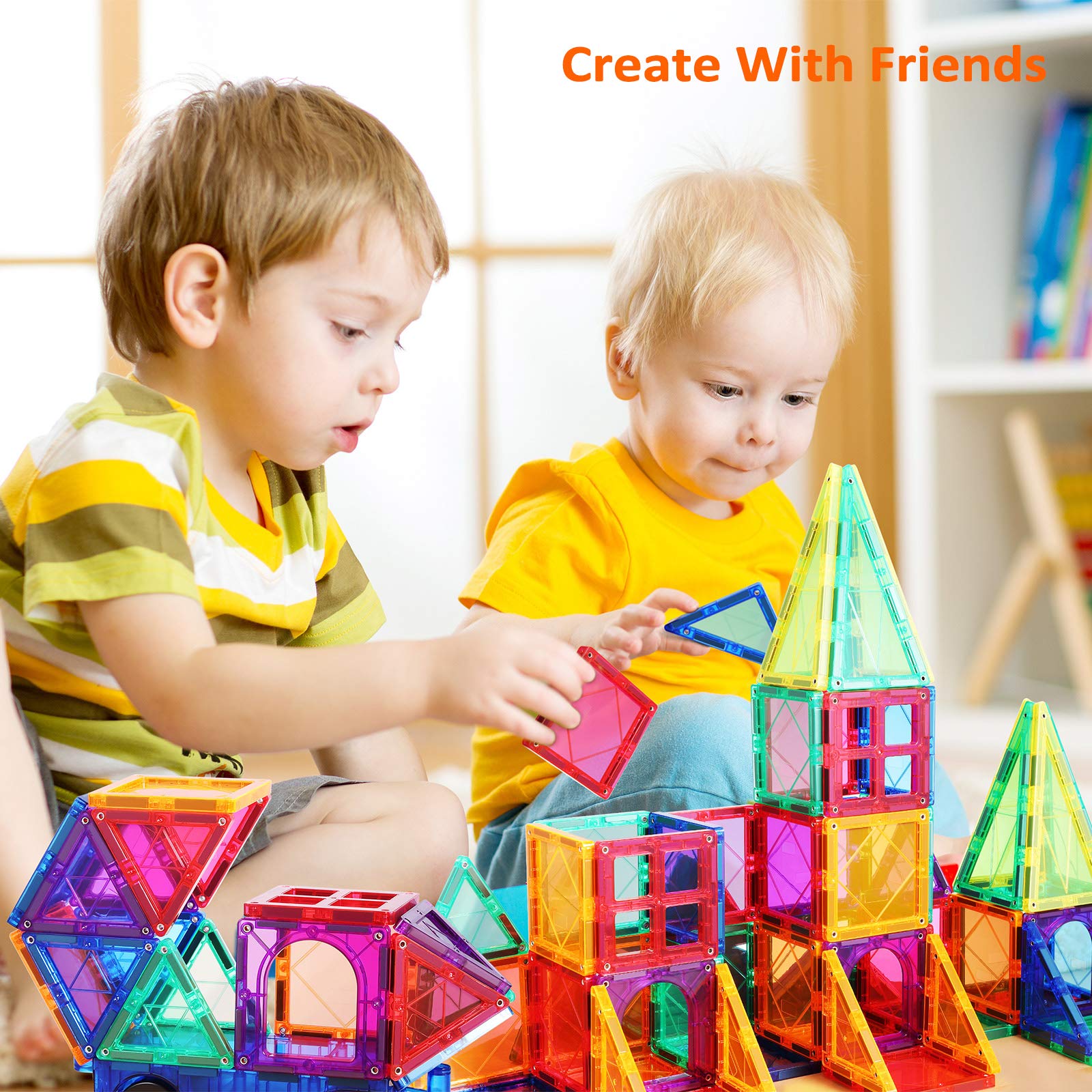 Magnetic Tiles for Kids 3D Magnet Building Tiles Set STEM Learning Toys Magnetic Toys Gift for 3+ Year Old Boys and Girls