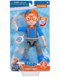 Blippi Talking Figure, 9-inch Articulated Toy with 8 Sounds and Phrases, Poseable Figure Inspired by Popular YouTube Edutainer
