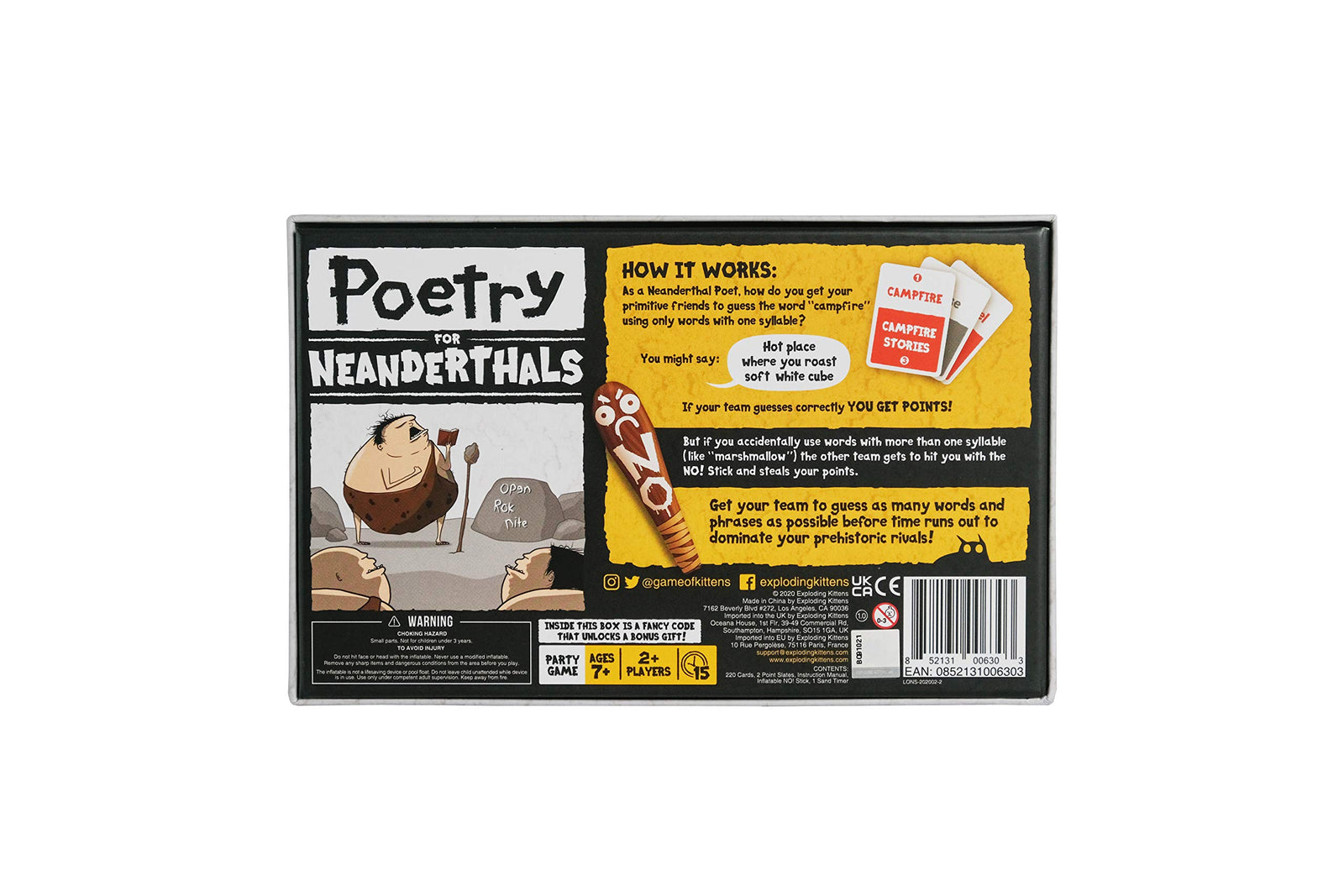 Poetry for Neanderthals by Exploding Kittens - Family Card Game - Card Game for Adults, Teens & Kids