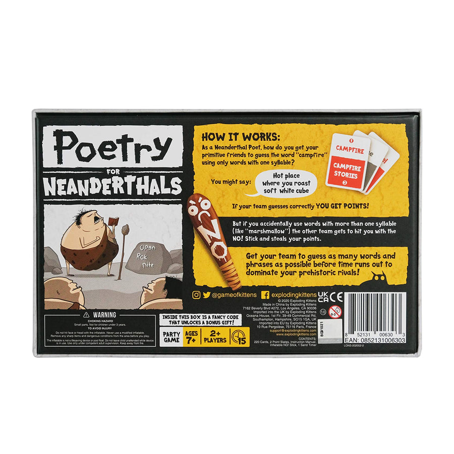 Poetry for Neanderthals by Exploding Kittens - Family Card Game - Card Game for Adults, Teens & Kids