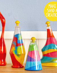 Made By Me Create Your Own Sand Art by Horizon Group Usa, DIY Kit Includes 4 Sand Bottles & 2 Pendent Bottles with 8 Bright Sand Colors, Designing Tool & More. Multicolored
