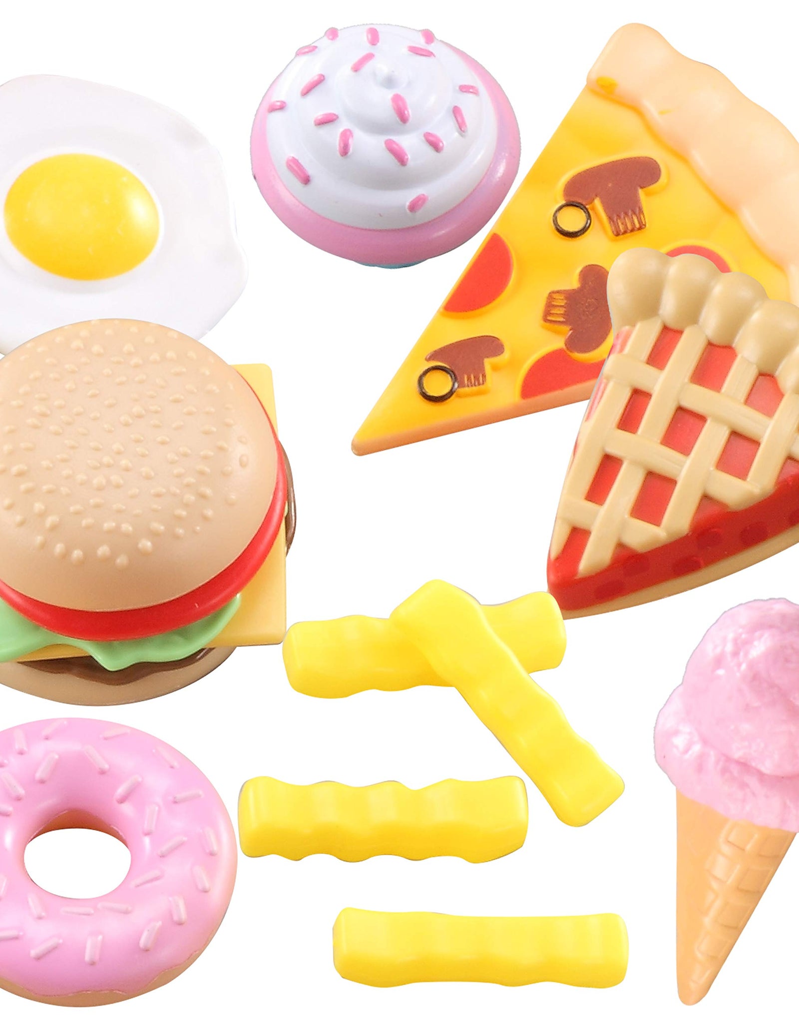 JOYIN 50 Pieces Kids Plastic Play Food Toys, Fake Food, Pretend Kitchen Playset, Toddler Imaginative Development Toys, Fun Educational Game Accessories, Bithday Gifts Party Supplies