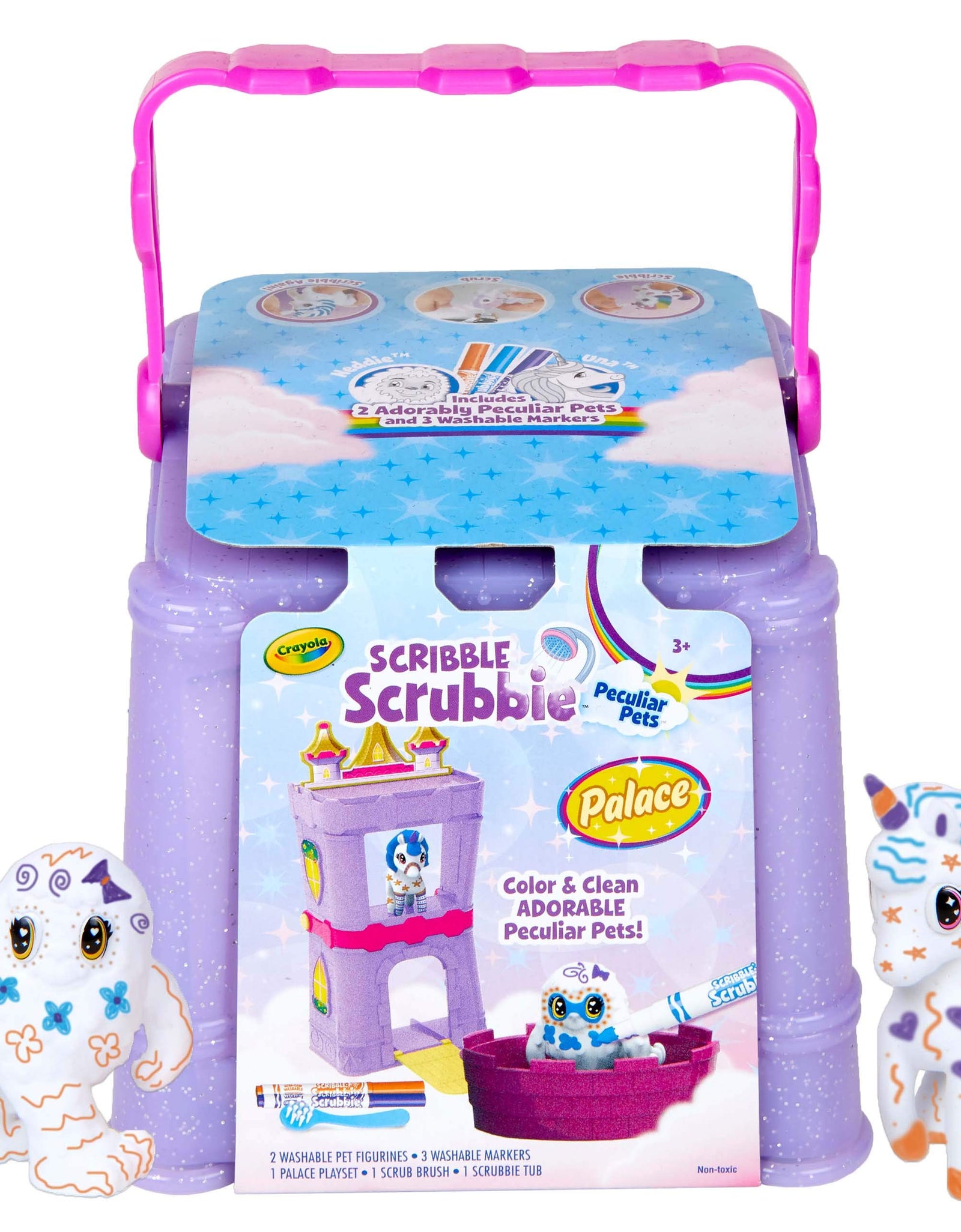 Crayola Scribble Scrubbie Peculiar Pets, Palace Playset with Unicorn and Yeti Kids Toys, Gift for Girls & Boys, Ages 3, 4, 5, 6