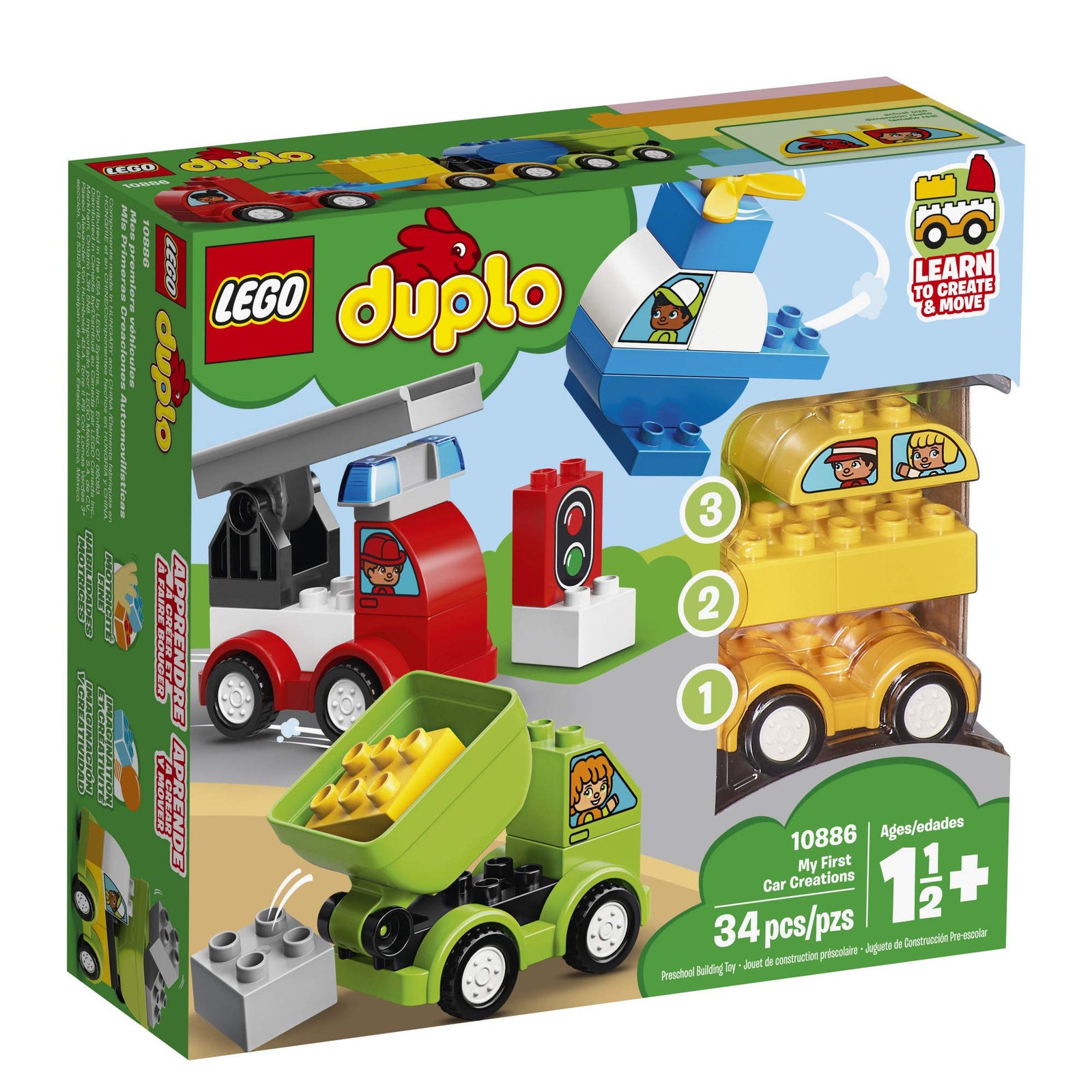 LEGO DUPLO My First Car Creations 10886 Building Blocks (34 Pieces)