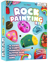 Rock Painting Kit for Kids - Arts and Crafts for Girls & Boys Ages 6-12 - Craft Kits Art Set - Supplies for Painting Rocks - Best Tween Paint Gift, Ideas for Kids Activities Age 4 5 6 7 8 9 10…
