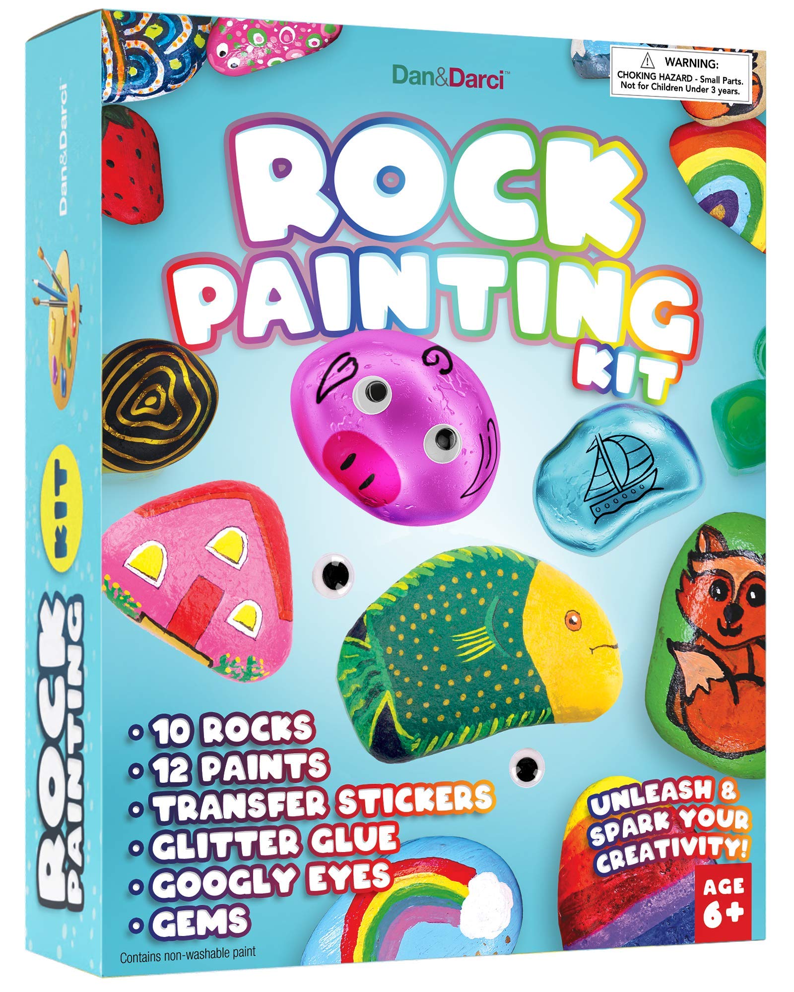 Rock Painting Kit for Kids - Arts and Crafts for Girls & Boys Ages 6-12 - Craft Kits Art Set - Supplies for Painting Rocks - Best Tween Paint Gift, Ideas for Kids Activities Age 4 5 6 7 8 9 10…