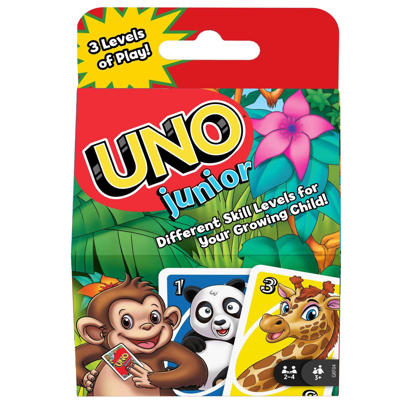 Mattel UNO Junior Card Game with 45 Cards, Gift for Kids 3 Years Old & Up