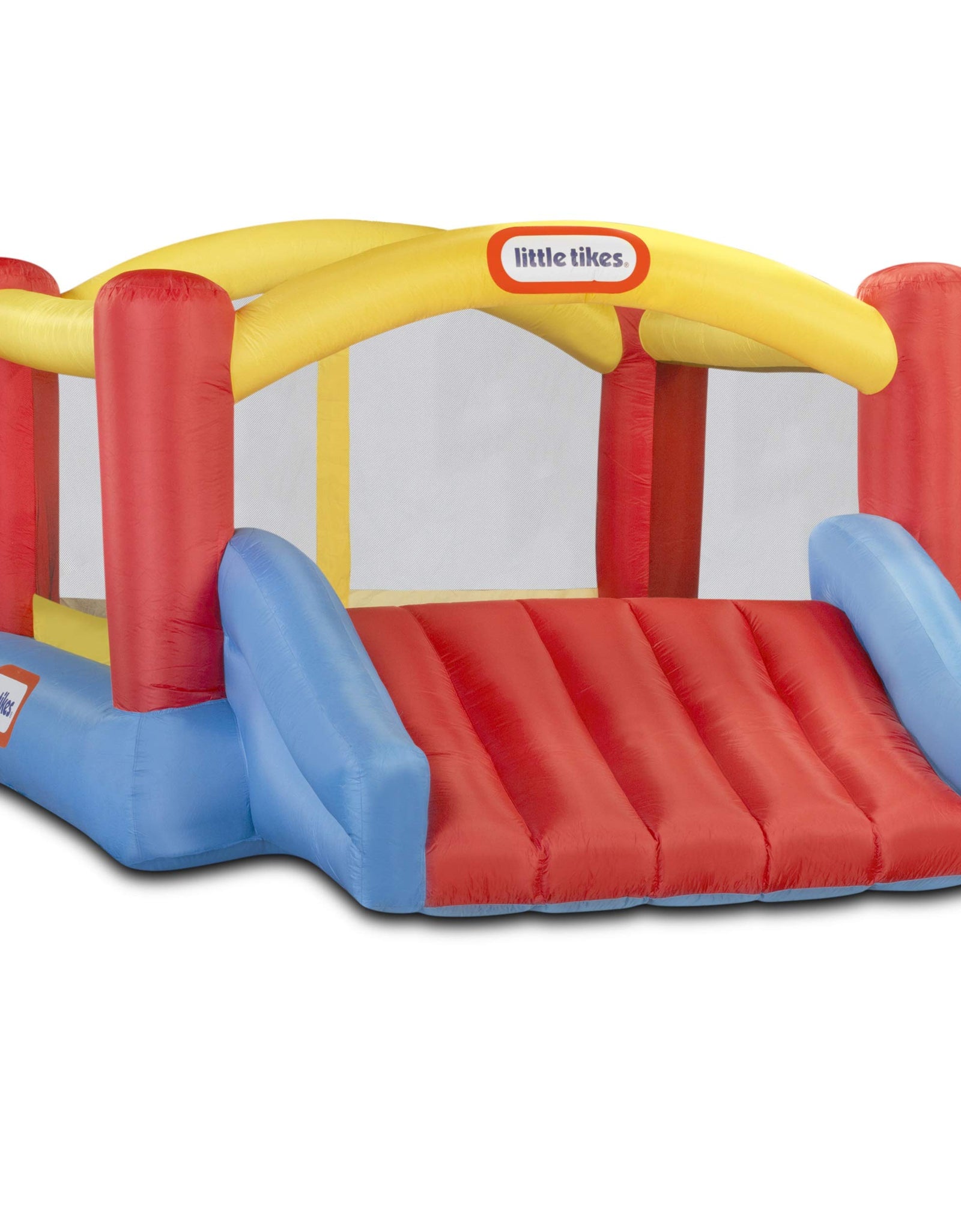 Little Tikes Jump 'n Slide Bouncer - Inflatable Jumper Bounce House Plus Heavy Duty Blower With GFCI, Stakes, Repair Patches, And Storage Bag 106.2 Inch x 137.7 Inch x 65.7 Inch Ages 3-8 Years