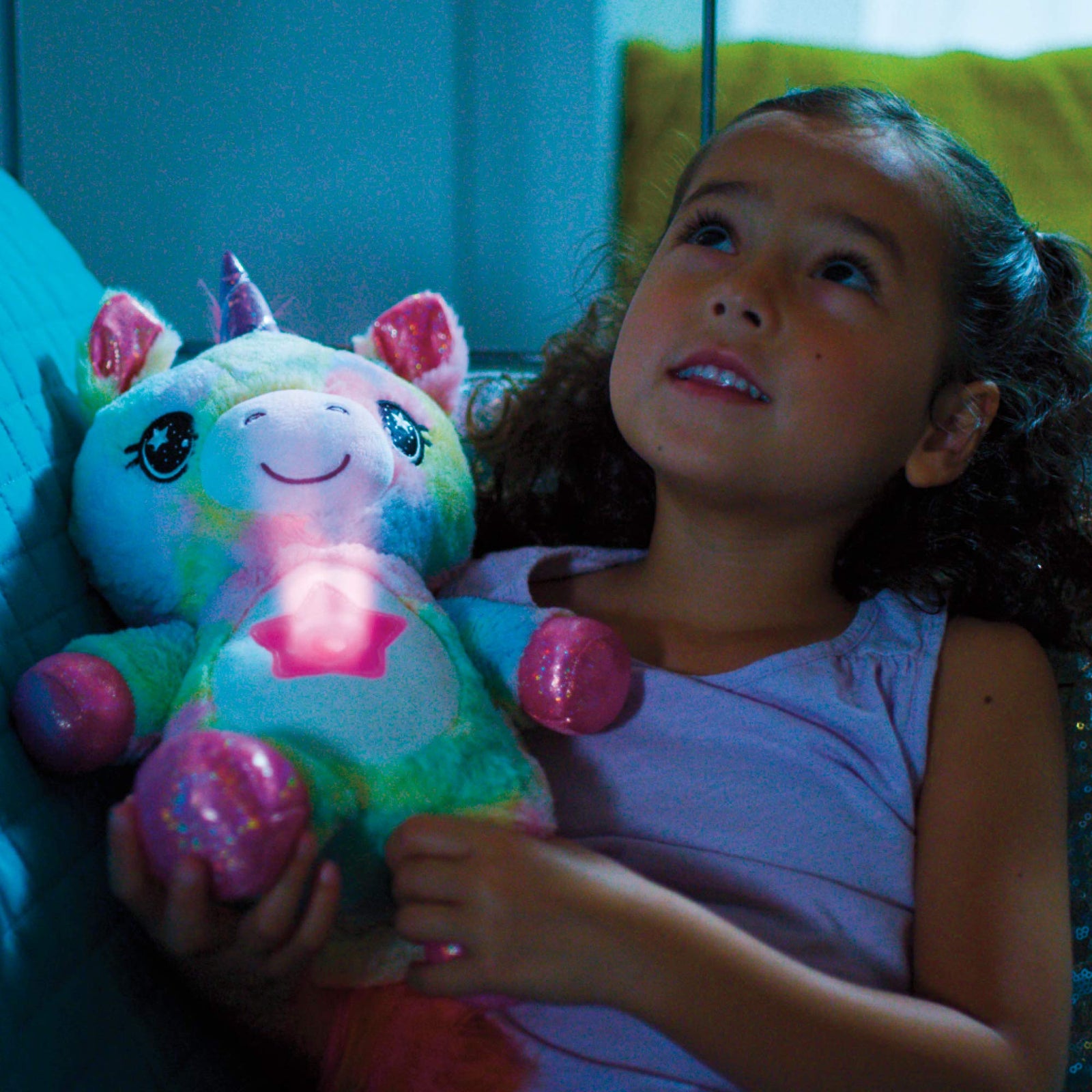 Ontel Star Belly Dream Lites, Stuffed Animal Night Light, Magical Pink and Purple Unicorn, As Seen on TV