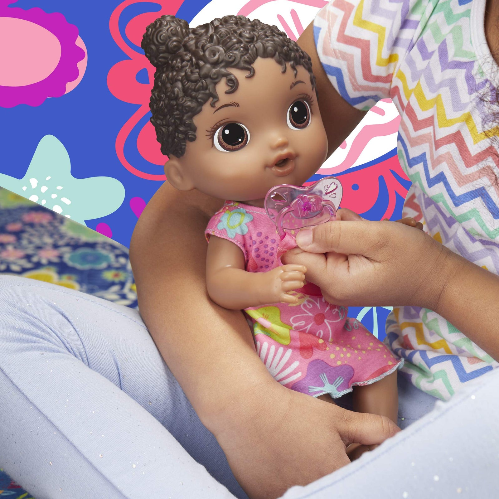 Baby Alive Baby Lil Sounds: Interactive Black Hair Baby Doll for Girls & Boys Ages 3 & Up, Makes 10 Sound Effects, Including Giggles, Cries, Baby Doll with Pacifier