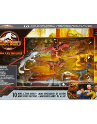 Jurassic World Camp Cretaceous Multipack with 10 Mini Dinosaur Action Figures, Realistic Sculpting & One or More Movable Articulation Points Iconic to Its Species, 4 Years Old & Up [Amazon Exclusive]
