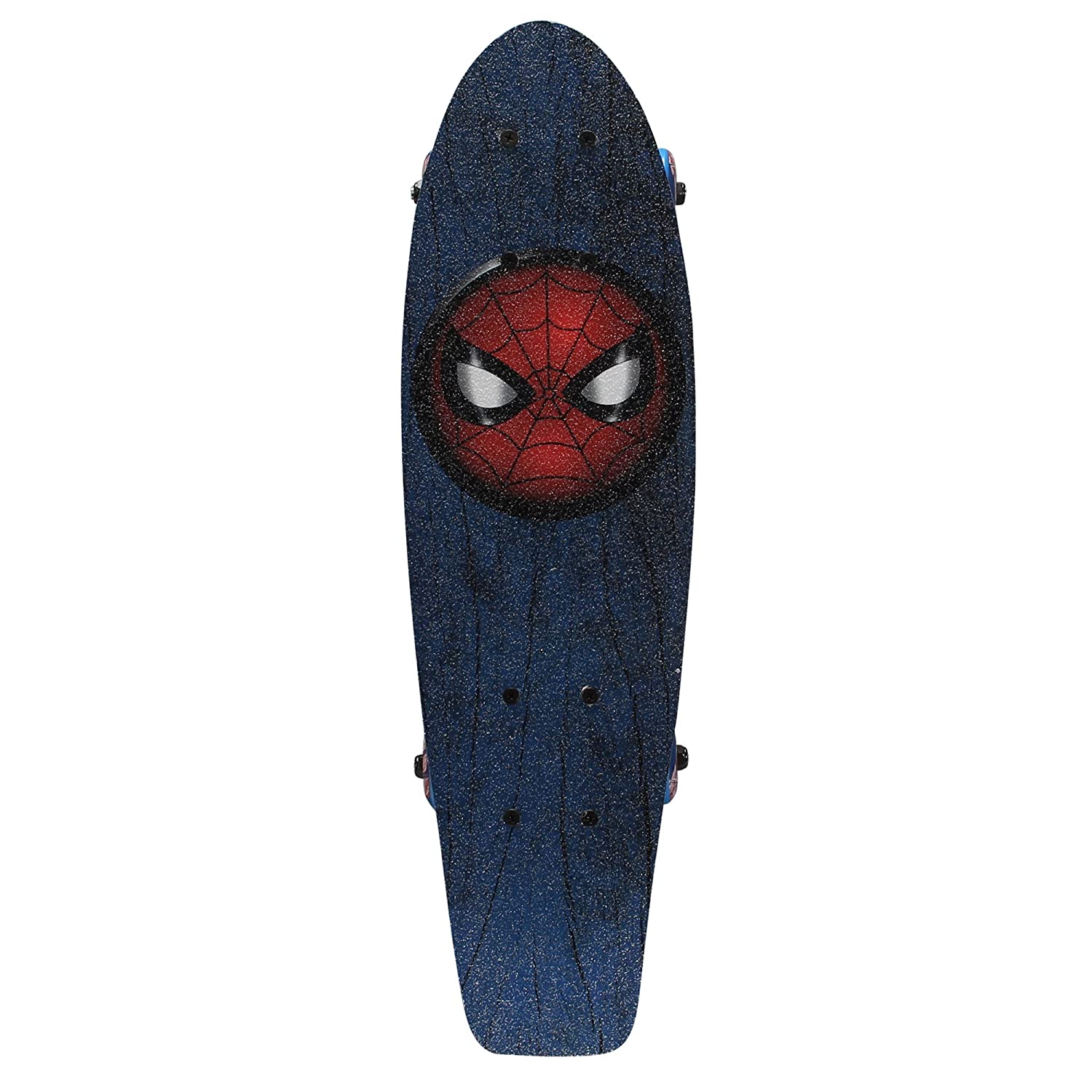 PlayWheels Ultimate Spider-Man 21 Inch Wood Cruiser Skateboard - Beginner Skateboard for Kids - Spidey Eyes