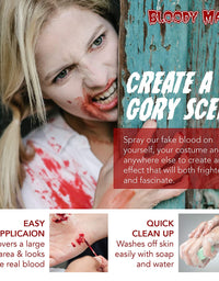Bloody Mary Fake Blood Makeup Spray - 0.25oz - for Theater and Costume or Halloween Zombie, Vampire and Monster Dress Up
