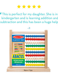 Melissa & Doug Abacus - Classic Wooden Educational Counting Toy With 100 Beads
