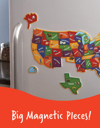 Learning Resources Magnetic U.S. Map Puzzle, Fun Geography for Kids, US Map, Develops Fine Motor Skills, 44 Pieces, Ages 4+
