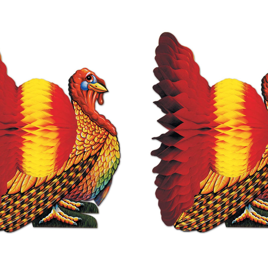 Beistle Tissue Paper Turkey Centerpiece Thanksgiving Party Autumn Fall Harvest Home Decor, Pkg/1