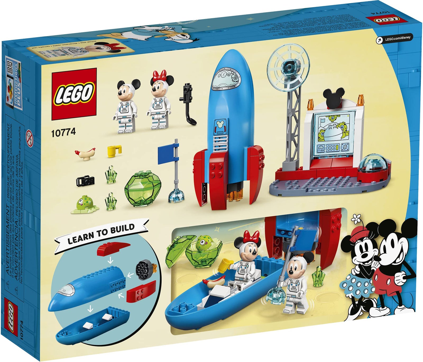 LEGO Disney Mickey and Friends Mickey Mouse & Minnie Mouse’s Space Rocket 10774 Building Kit; A Cool Set for Kids; New 2021 (88 Pieces)
