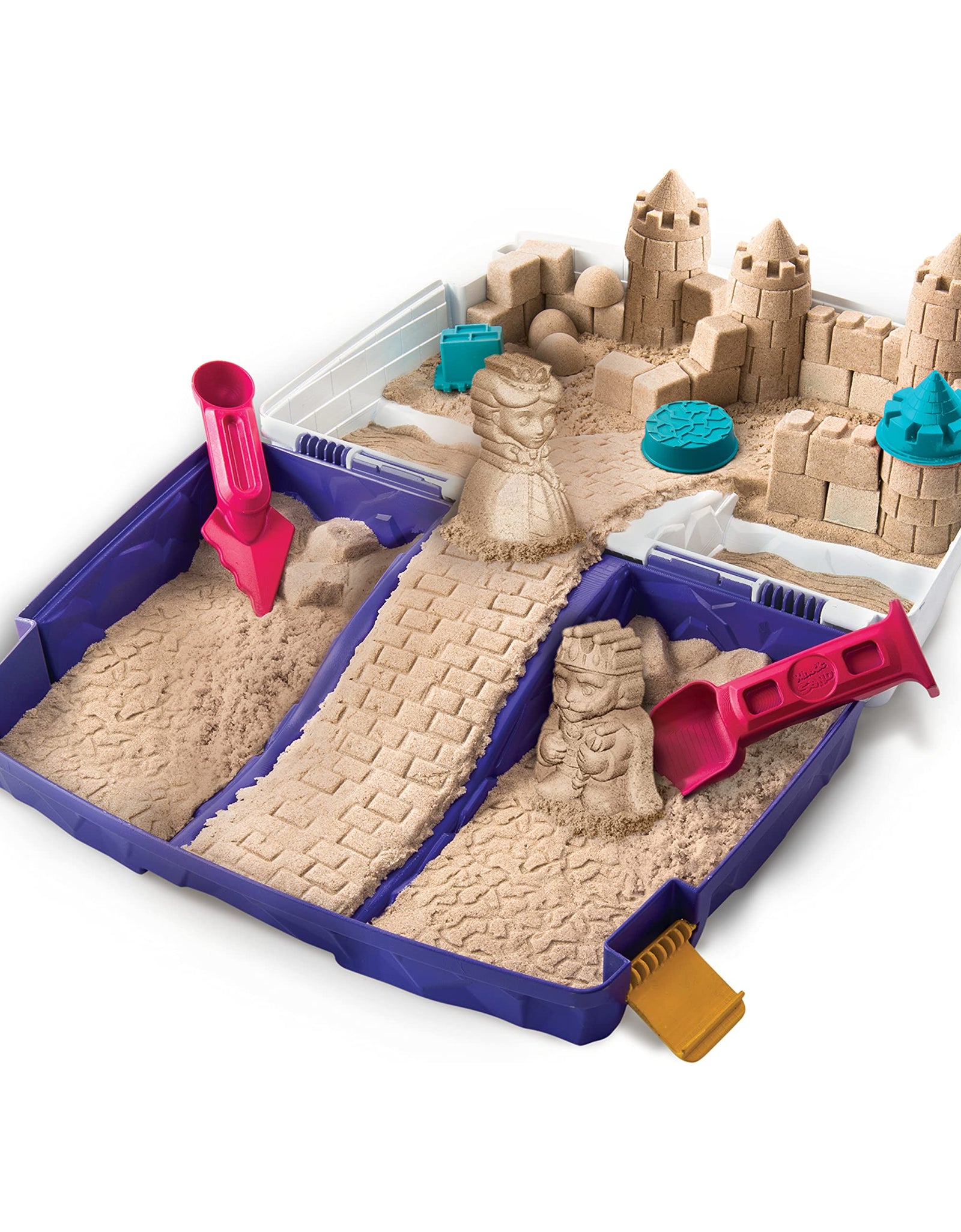 Kinetic Sand, Folding Sand Box with 2lbs of & Mold & Tools, Multicolor