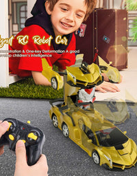 Remote Control Car Transforming Robot, BIFYTON Transform Car Robot with One Button Transformation and 360 Degree Rotating Drifting, RC Cars Robot Toys for Kids Boys and Girls
