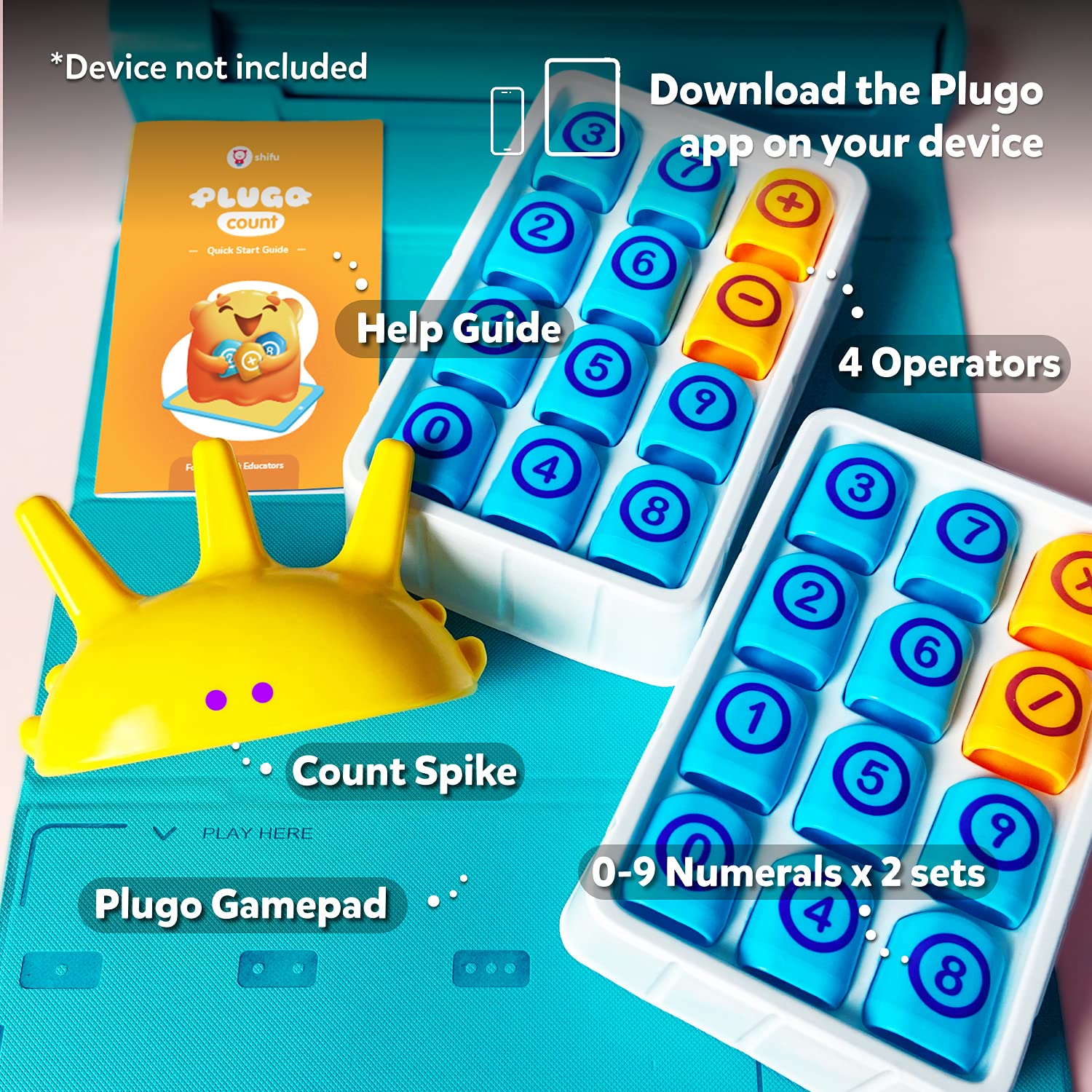 Plugo Count by PlayShifu - Math Games with Stories for 4-10 Years - STEM Toys with Sequences, Comparison, Addition, Subtraction, Multiplication (App-Based)