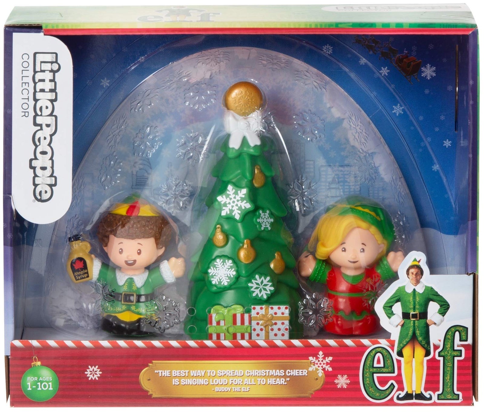 Fisher-Price Little People Collector Elf movie figure set, 3 toys in a gift-ready package for fans ages 1-101 years