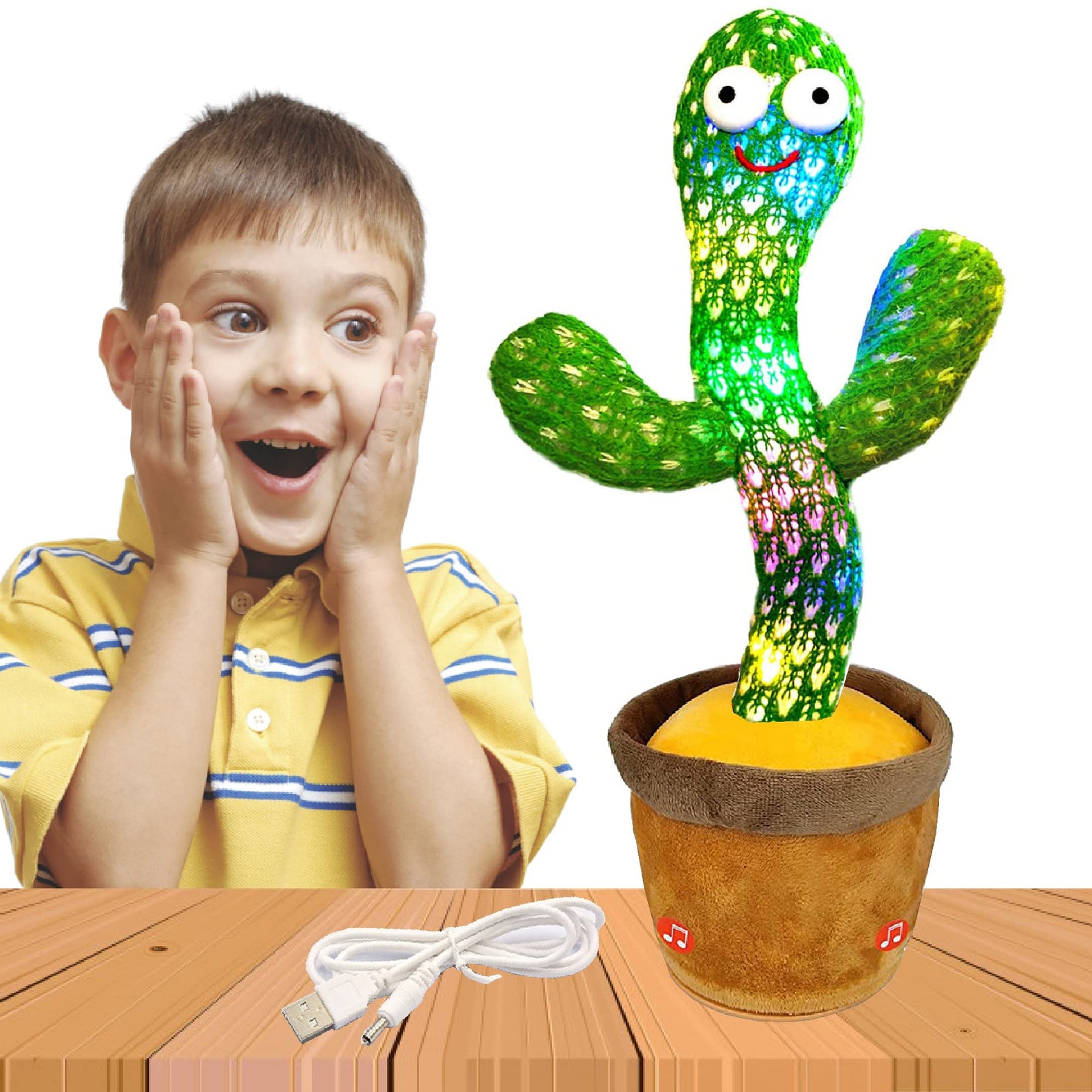 M MITLINK Dancing Cactus Repeats What You Say,Electronic Plush Toy with Lighting,Singing Cactus Recording and Repeat Your Words for Education Toys,Singing Cactus Toy, Cactus Plush Toy (Green)