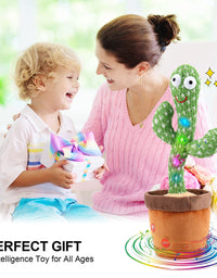 MIAODAM Volume Adjustable Dancing Cactus, Colorful Glowing Talking Cactus Toy, Repeating What You Say Cactus Toys Singing 120 Songs Cactus Plush Eletronic Baby Toys Funny Creative Kids Toy
