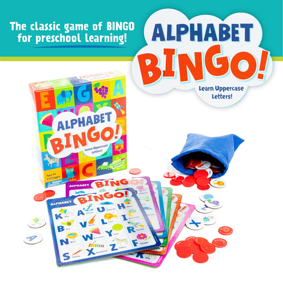 Peaceable Kingdom Alphabet Bingo! Letter Learning Board Game for Kids