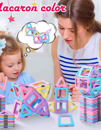 Magnetic Tiles Toys for 3 4 5 6 7 8+ Year Old Boys Girls Upgrade Macaron Castle Magnetic Blocks Building Set for Toddlers STEM Creativity/Educational Toys for Kids Age 3-6 Christmas Birthday Gifts
