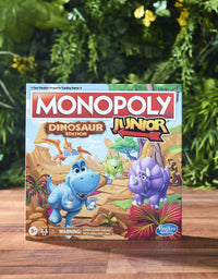 Hasbro Gaming Monopoly Junior: Dinosaur Edition Board Game for 2-4 Players, Fun Indoor Games for Kids Ages 5 and Up, Dinosaur Theme (Amazon Exclusive)
