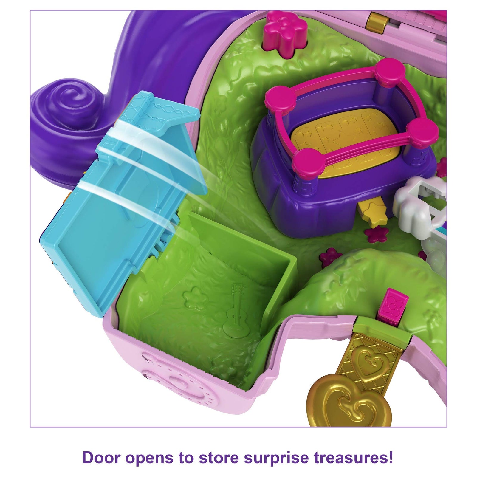 Polly Pocket Unicorn Party Large Compact Playset with Micro Polly & Lila Dolls, 25+ Surprises to Discover & Fun Princess Party Play Areas: Bouncy House, Castle, Swings, Water Floatie & More