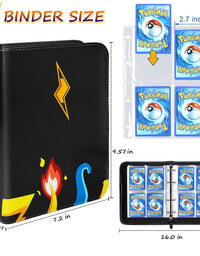 4-Pocket Binder for Pokemon Cards, Pokemon Card Binder with 50 Removable Sheets Holds 400 Cards, Trading Card Binder for Card Collector Album Holder Storage Book Folder-Toys Gifts for Boys Girls
