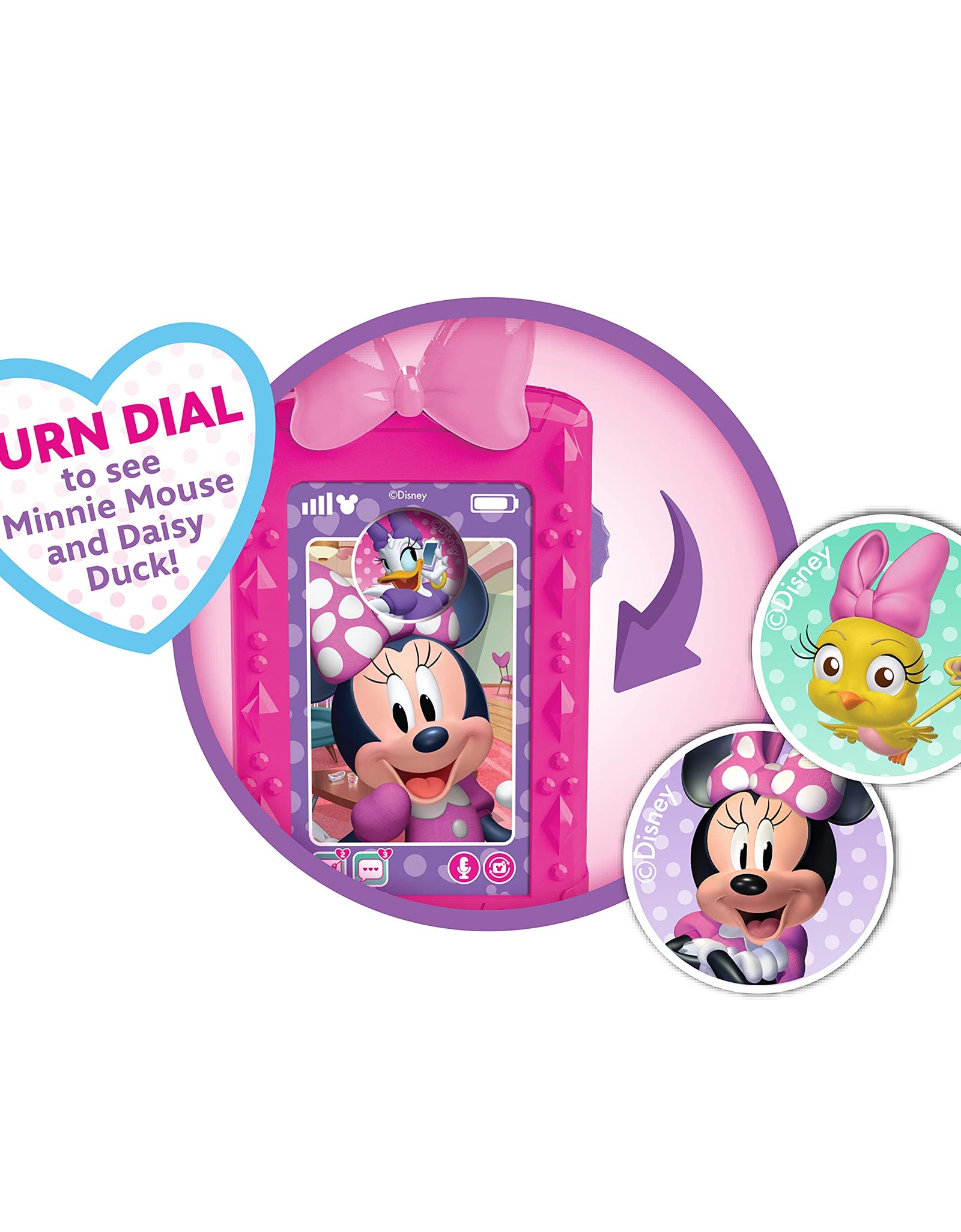 Disney Junior Minnie Mouse Bowfabulous Bag Set, 9 Piece Pretend Play Purse with Lights and Sounds Cell Phone, Sunglasses, and Accessories, by Just Play
