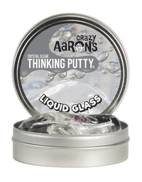 Crazy Aaron's Liquid Glass Thinking Putty 4 Inch Tin (3.2 oz) - See-Through Putty, Soft Texture - Never Dries Out

