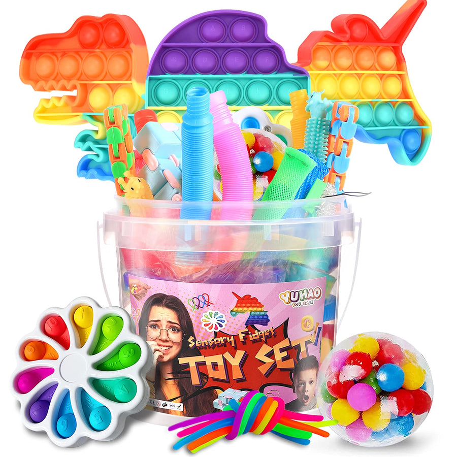 Yuhao 31PCS Fidget Toys Pack Push Bubble Fidget Toy Set for Kids Sensory Stress Relief and Anti-Anxiety Toy Bundles for Adult