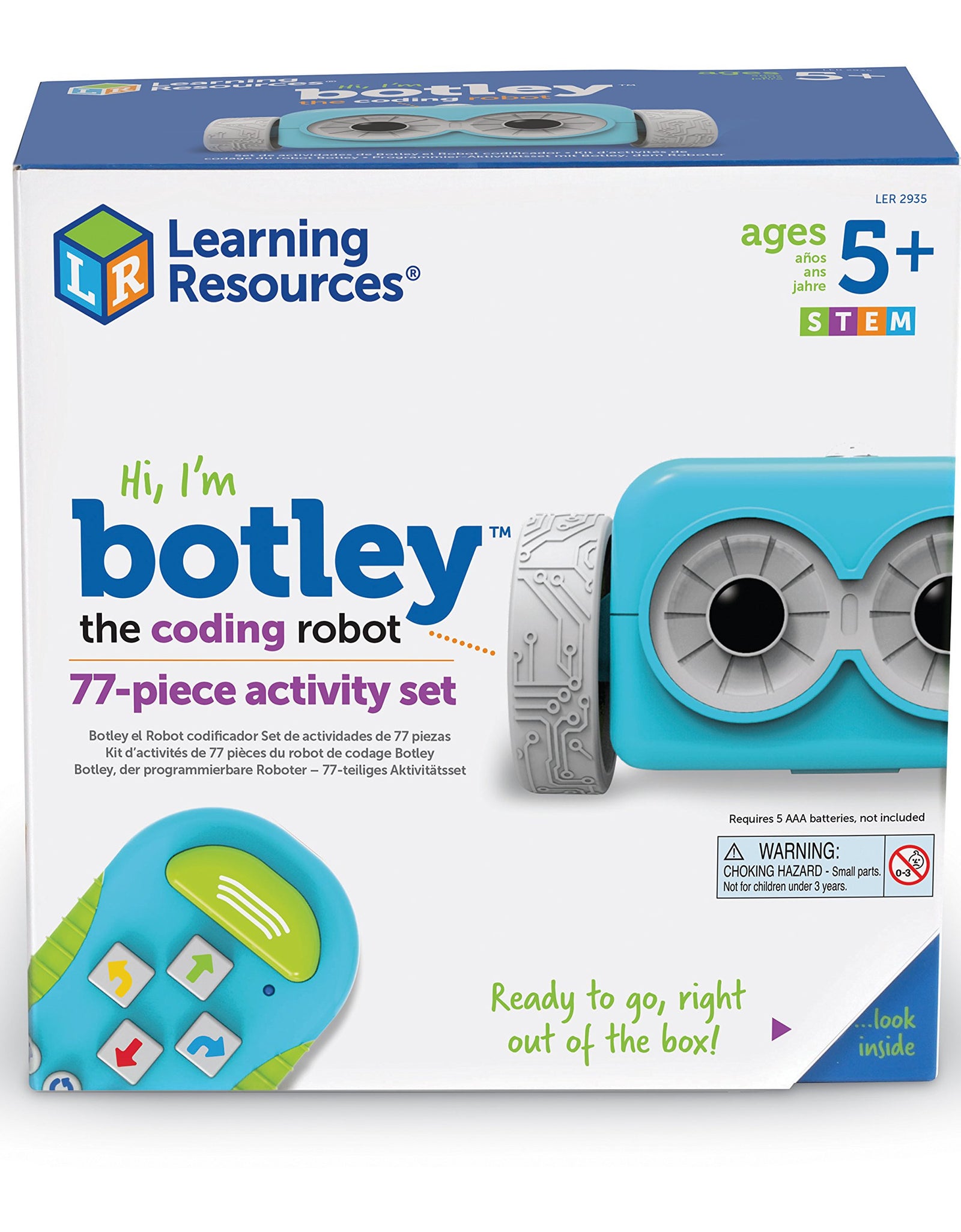 Learning Resources Botley the Coding Robot Activity Set, Screen-Free Coding Robot for Kids, STEM Toy, Programming for Kids, 77 Pieces, Ages 5+