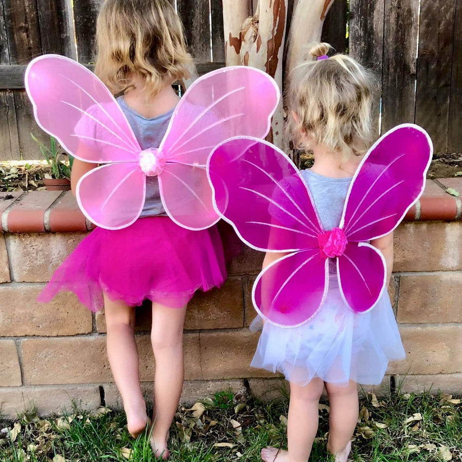 Girls Fairy Wings fedio 5 Pack Princess Butterfly Costume Wings Set for Kids Dress up Birthday Party(Ages 3-6 Years) (Fairy wings(5Pack))