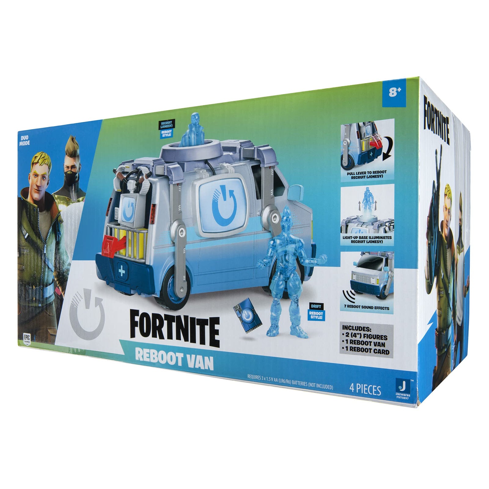 Fortnite Feature Deluxe Reboot Van Vehicle, Electronic Vehicle with Two 4-inch Articulated Reboot Drift (Stage 1) and Reboot Recruit Jonesy Figures, and Accessory - Amazon Exclusive