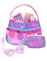 Play Circle by Battat – Princess Purse Style Set – Pretend Play Multicolor Handbag and Fashion Accessories – Toy Makeup, Keys, Lipstick, Credit Card, Phone, and More for Kids Ages 3 and Up (8 pieces)
