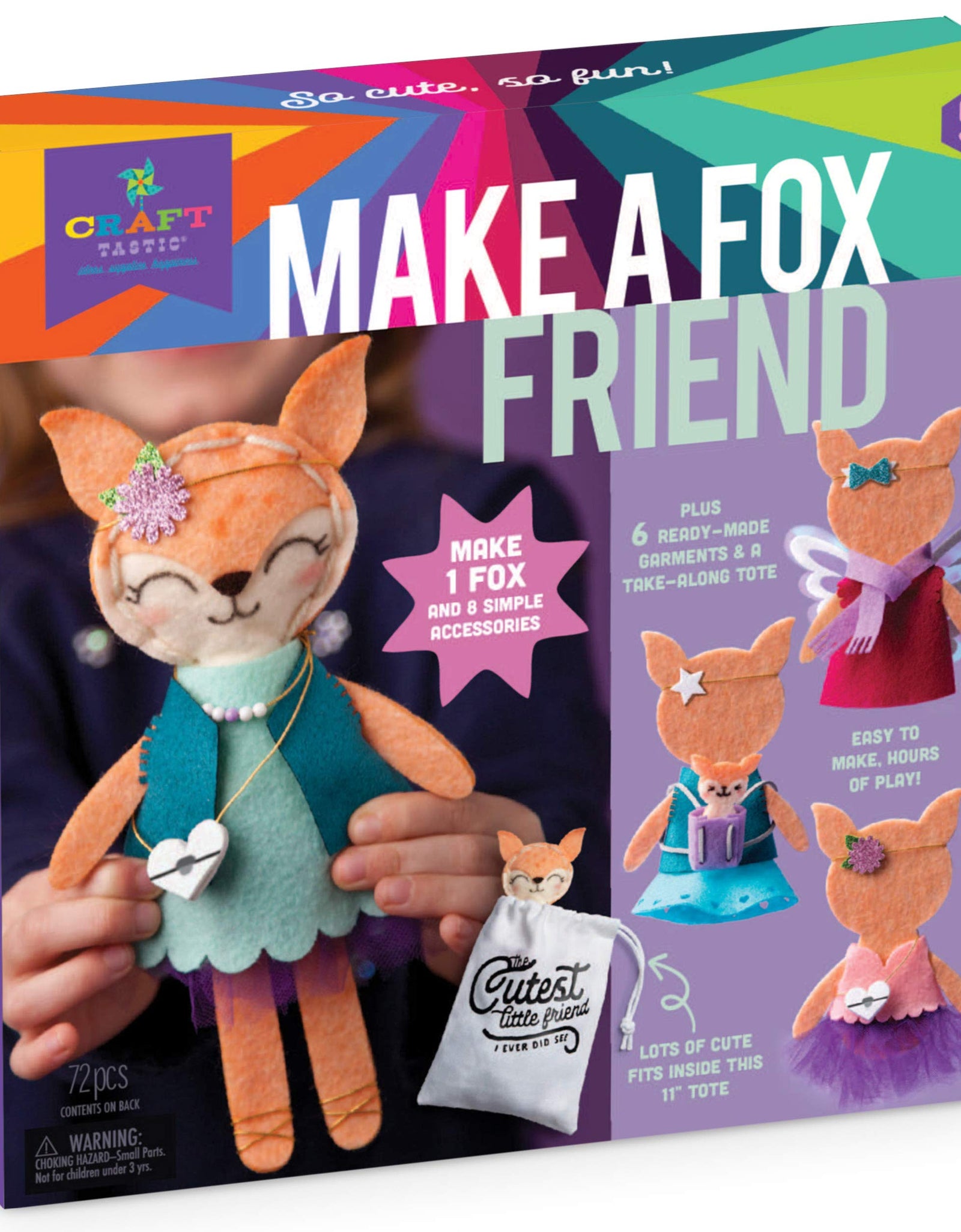 Craft-tastic – Make a Fox Friend Craft Kit – Learn to Make 1 Easy-to-Sew Stuffie with Clothes & Accessories