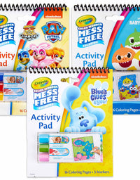 Crayola Baby Shark, Paw Patrol & Blues Clues, 3 Color Wonder Mess Free Coloring Pads & Markers, Stocking Stuffers, Kids Gifts
