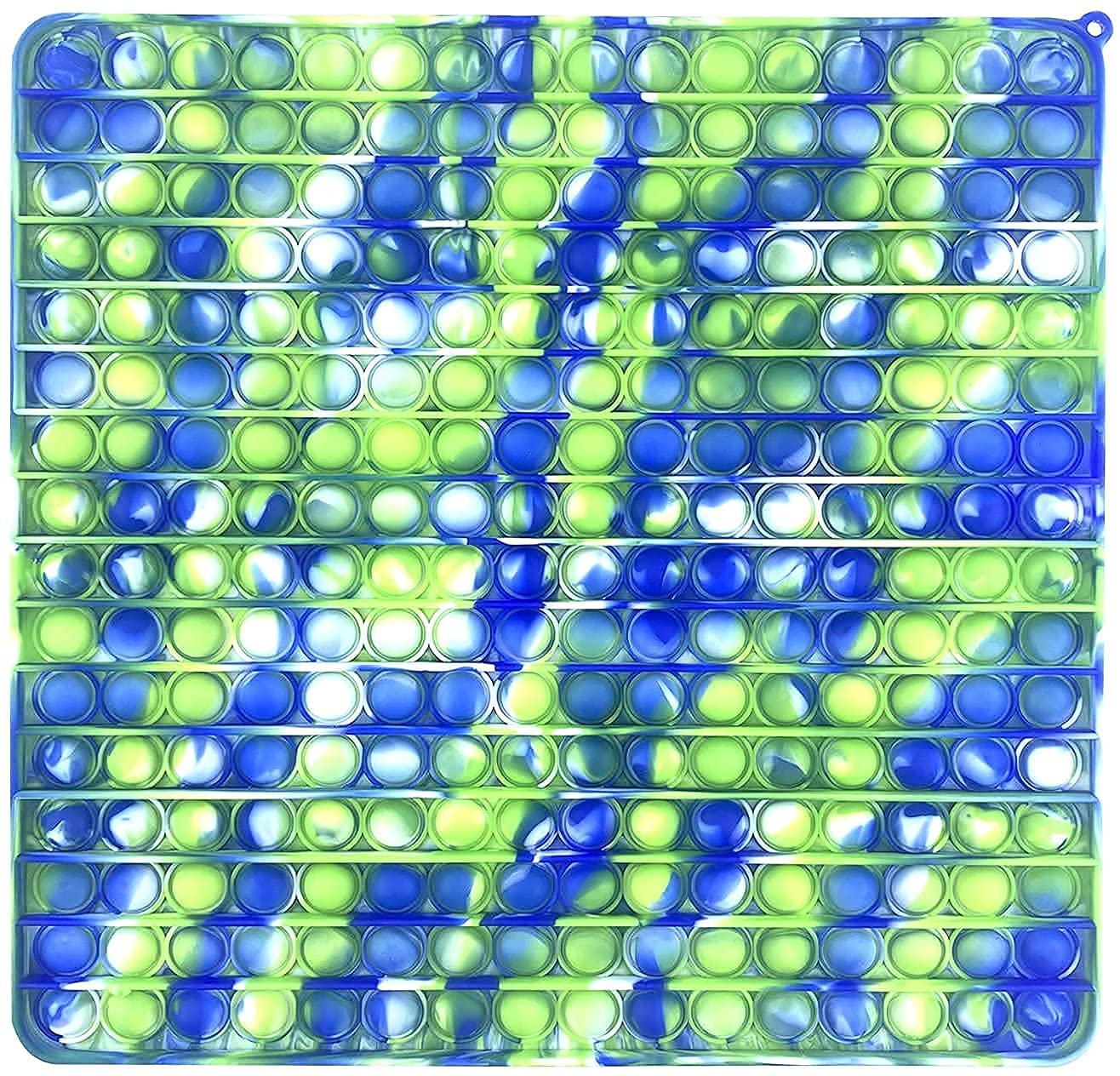 Wuximde Big Size Push Pop Bubble Sensory Fidget Toys,256 Bubbles Stress Reliever Silicone Pressure Relieving Toy,for Autistic Kids Special Needs Children Anxiety Adults (Tie dye Green)