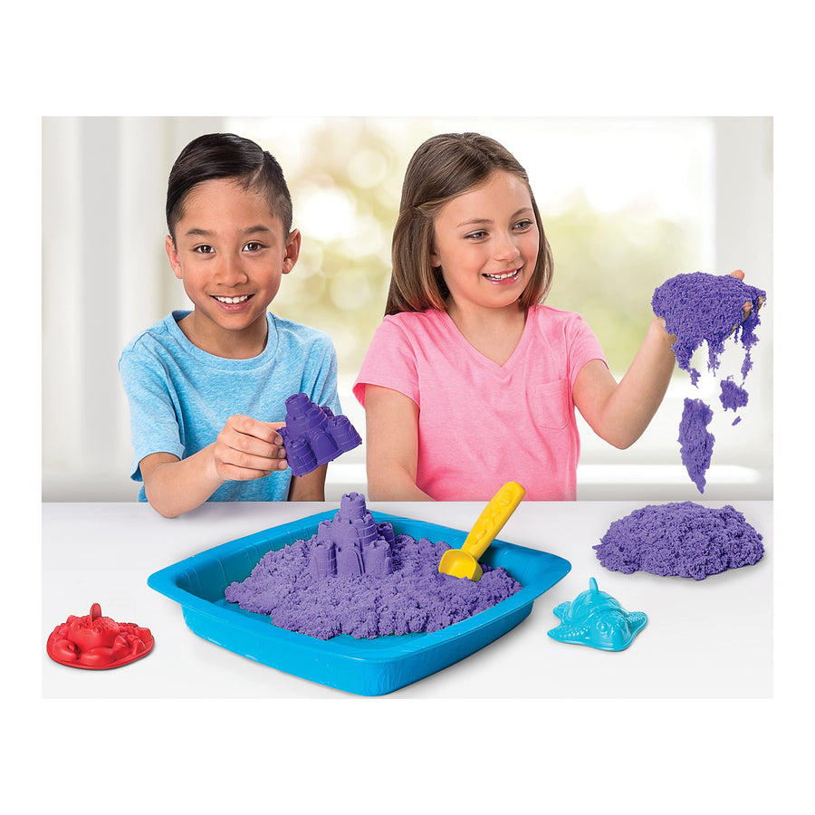 Kinetic Sand, Sandbox Playset with 1lb of Purple and 3 Molds, for Ages 3 and up